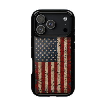 Distressed American Flag Magnetic Tough Case for iPhone 17 & 18 Pro / Pro Max