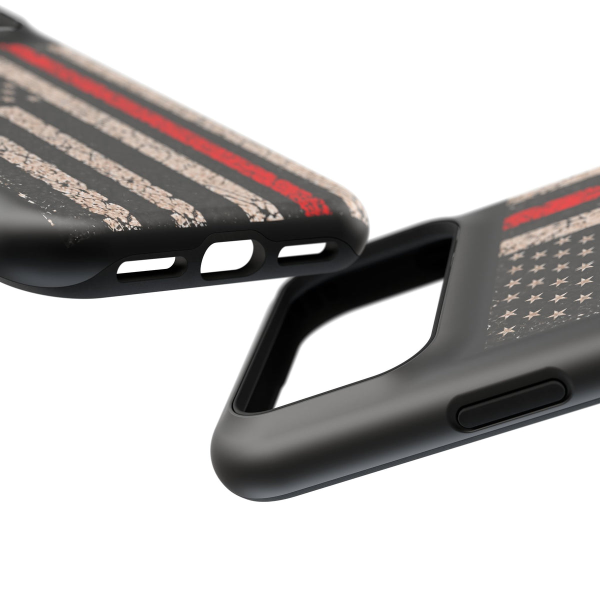 Thin Red Line Distressed Flag Magnetic Tough Case for iPhone 17 & 18 Pro / Pro Max