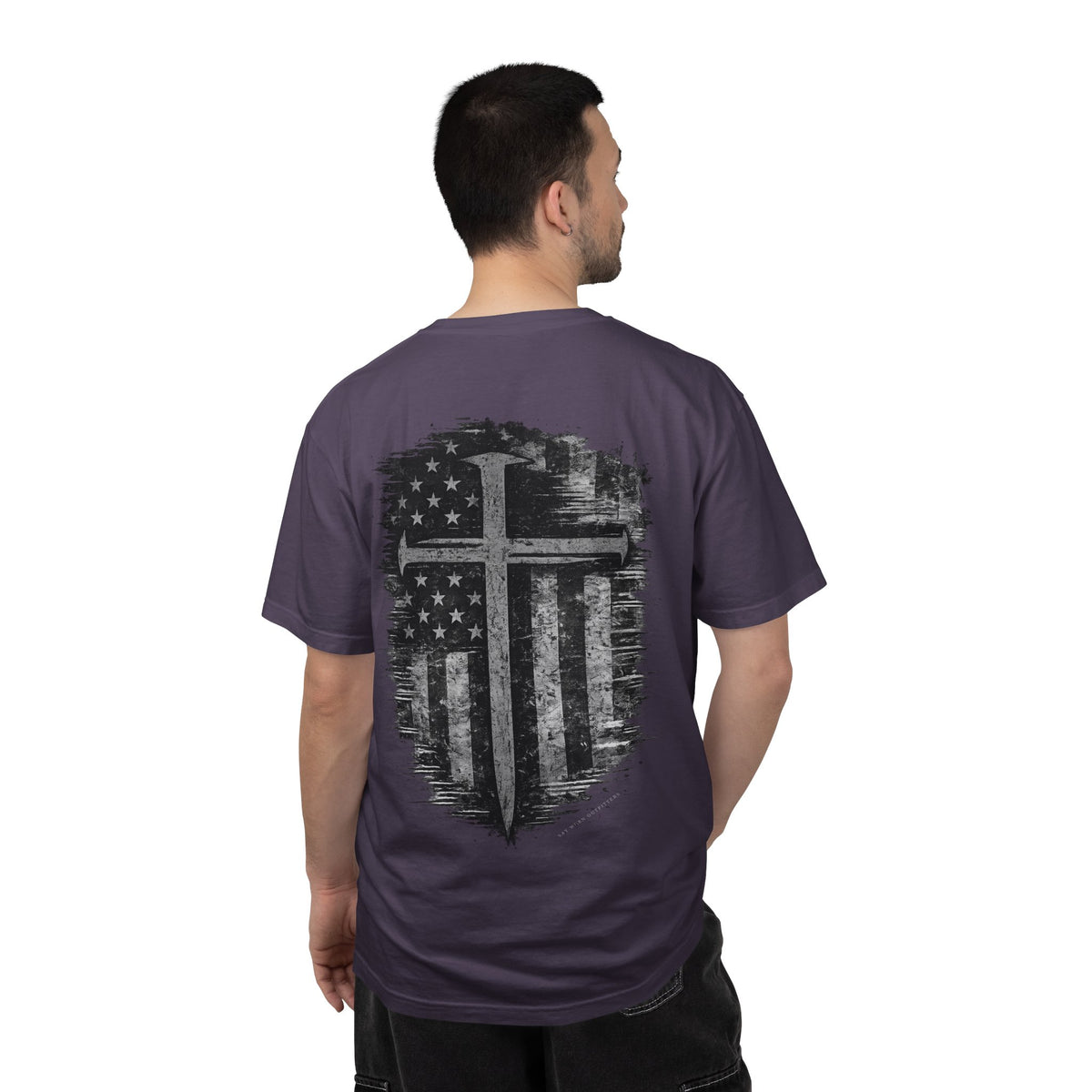 Grace Was Given, Freedom Was Earned | Flag & Cross Tee