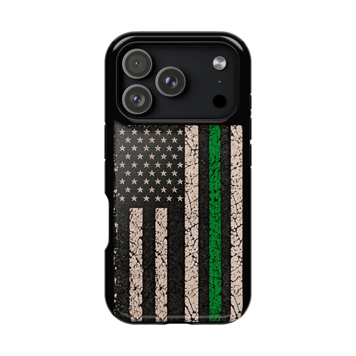 Thin Green Line Distressed Flag Magnetic Tough Case for iPhone 17 & 18 Pro / Pro Max