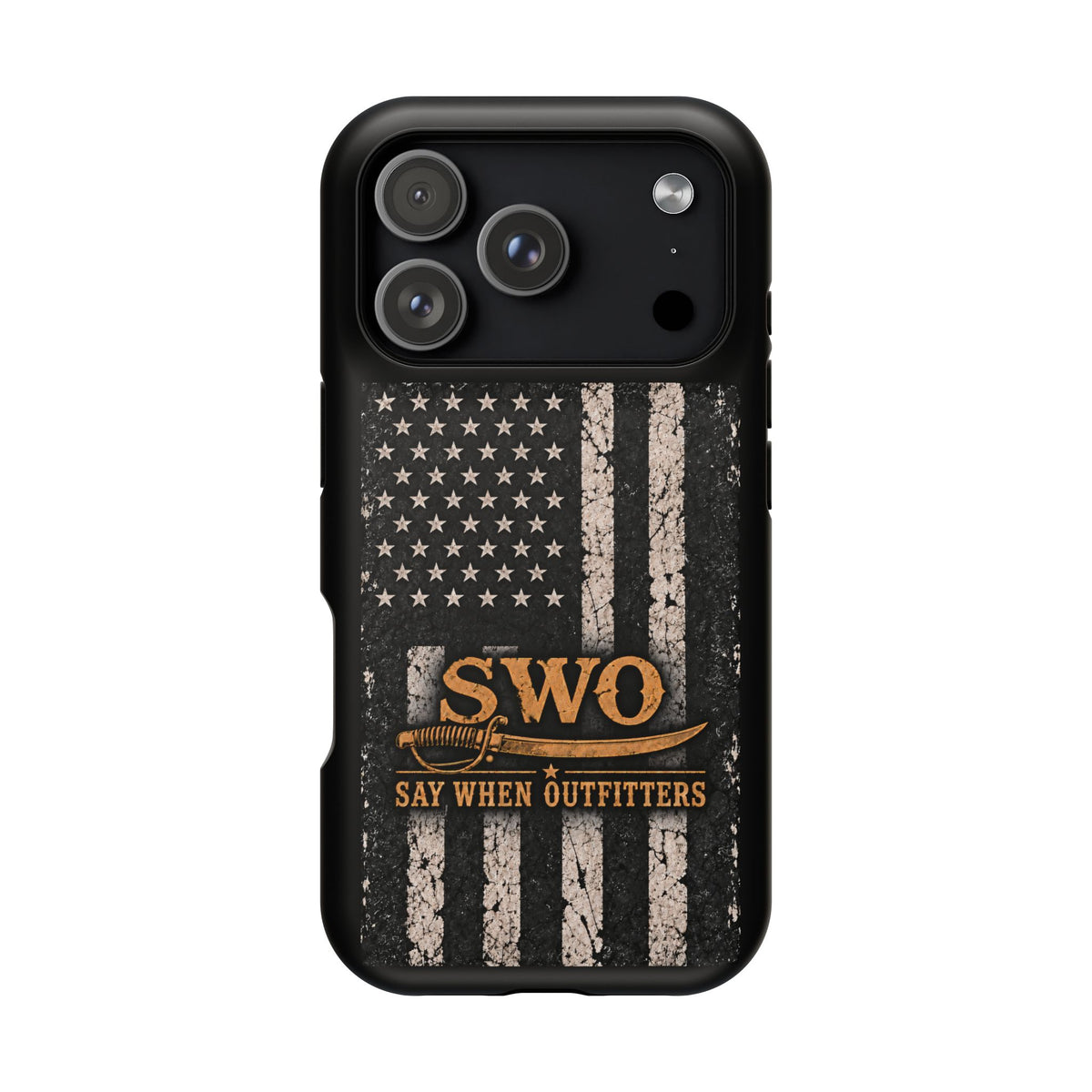 SWO Distressed American Flag Magnetic Tough Case for iPhone 18 Pro