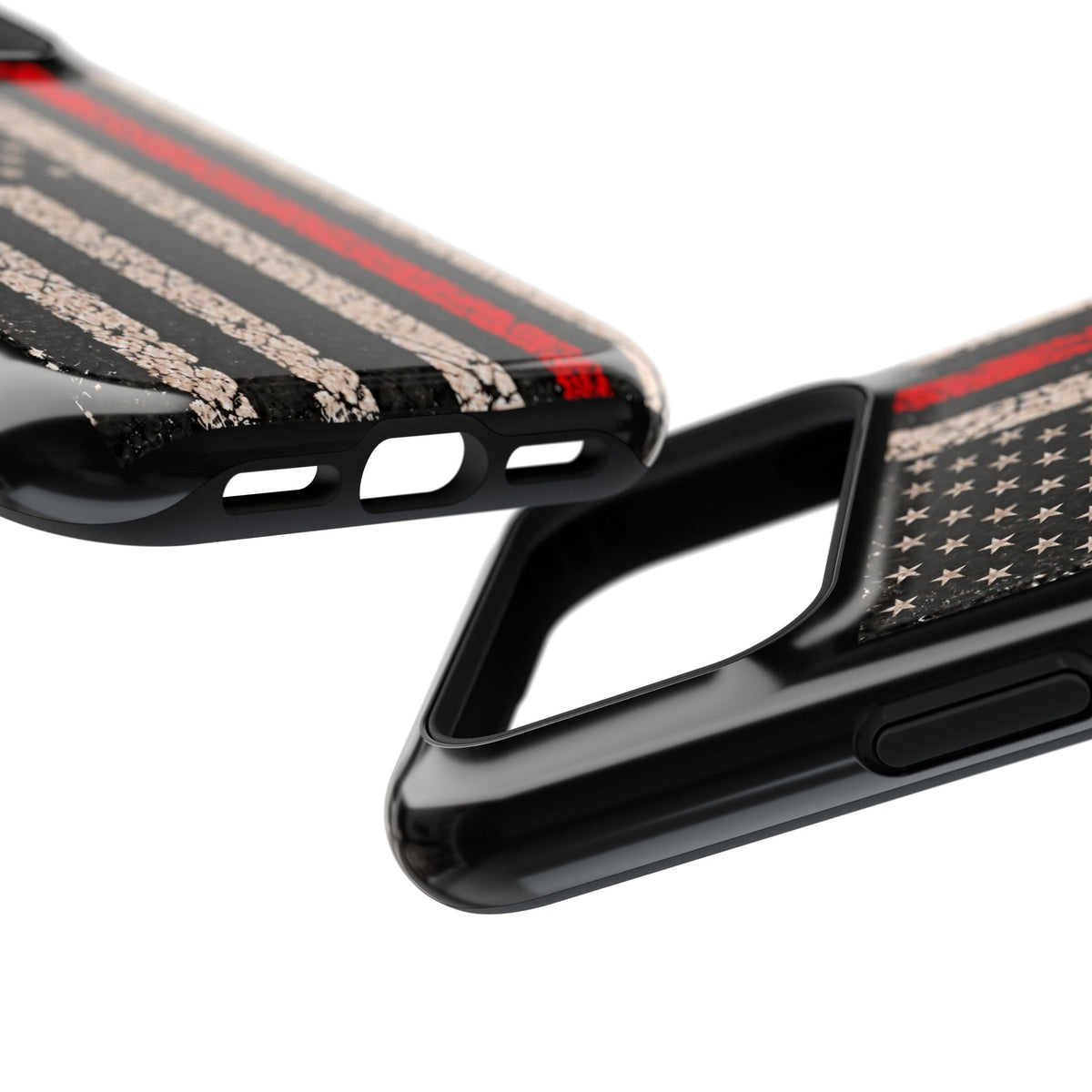 Thin Red Line Distressed Flag Magnetic Tough Case for iPhone 17 & 18 Pro / Pro Max