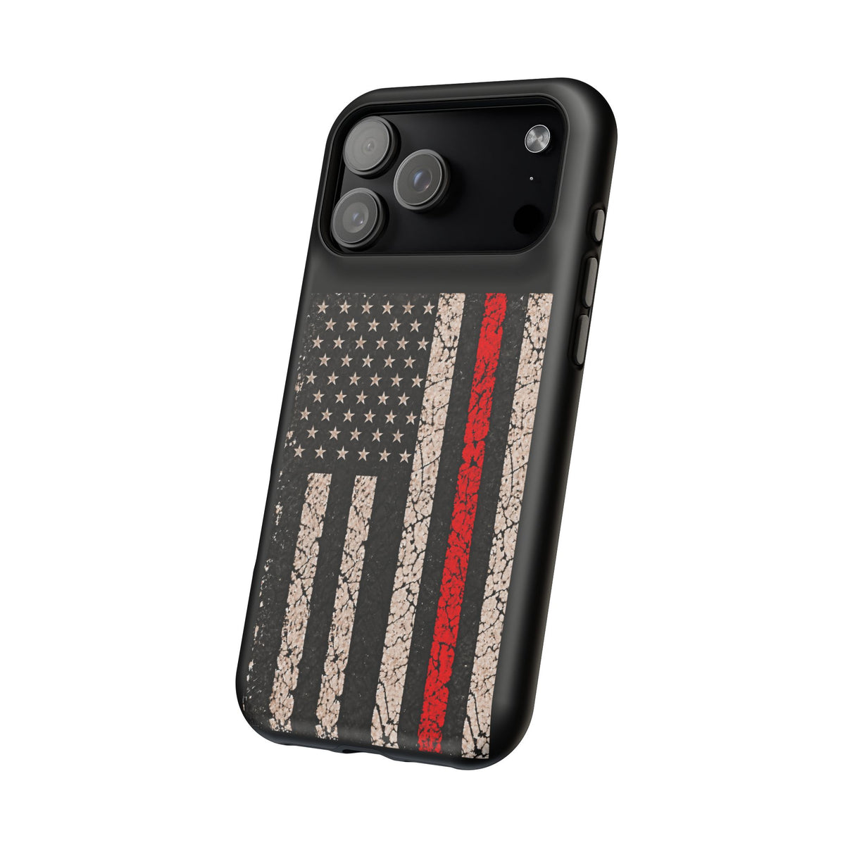 Thin Red Line Distressed Flag Magnetic Tough Case for iPhone 17 & 18 Pro / Pro Max