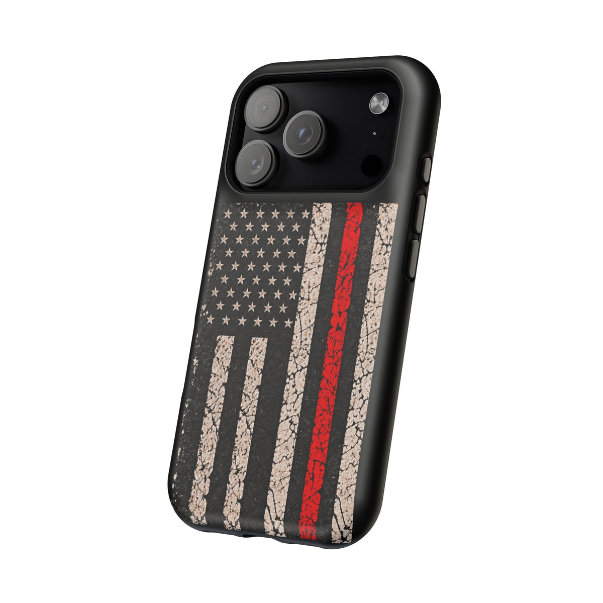 Thin Red Line Distressed Flag Magnetic Tough Case for iPhone 17 & 18 Pro / Pro Max