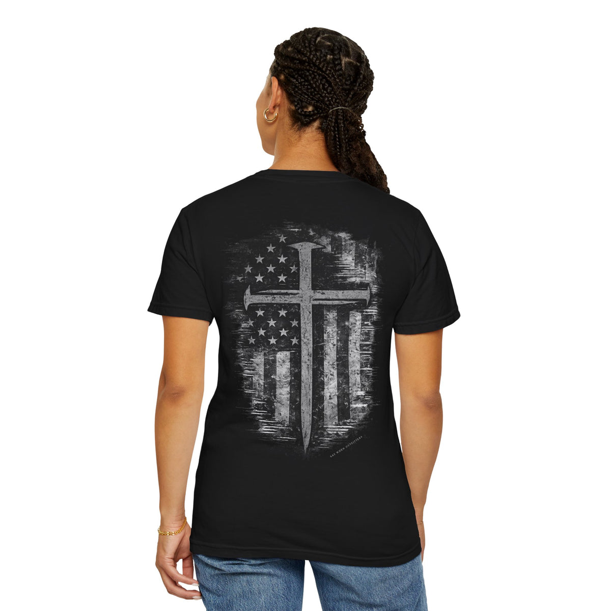 Grace Was Given, Freedom Was Earned | Flag & Cross Tee