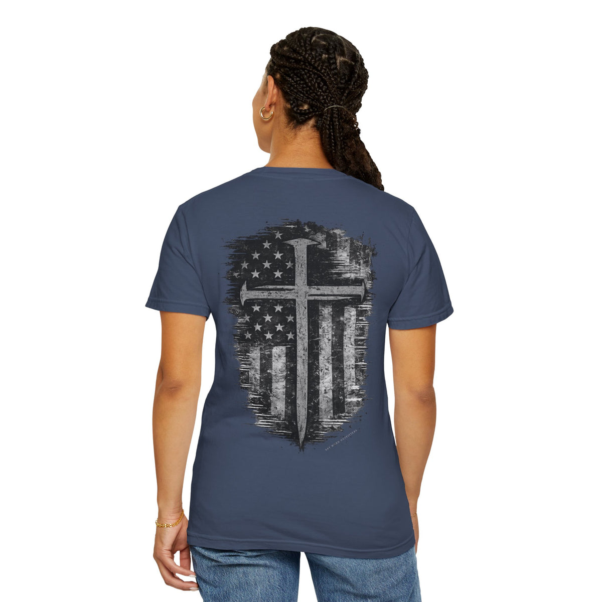 Grace Was Given, Freedom Was Earned | Flag & Cross Tee