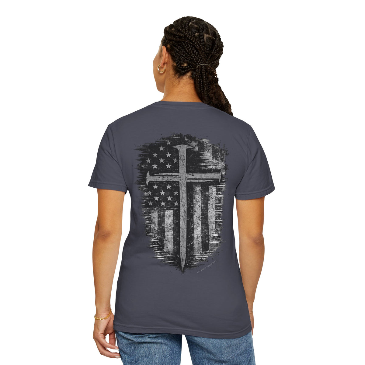 Grace Was Given, Freedom Was Earned | Flag & Cross Tee