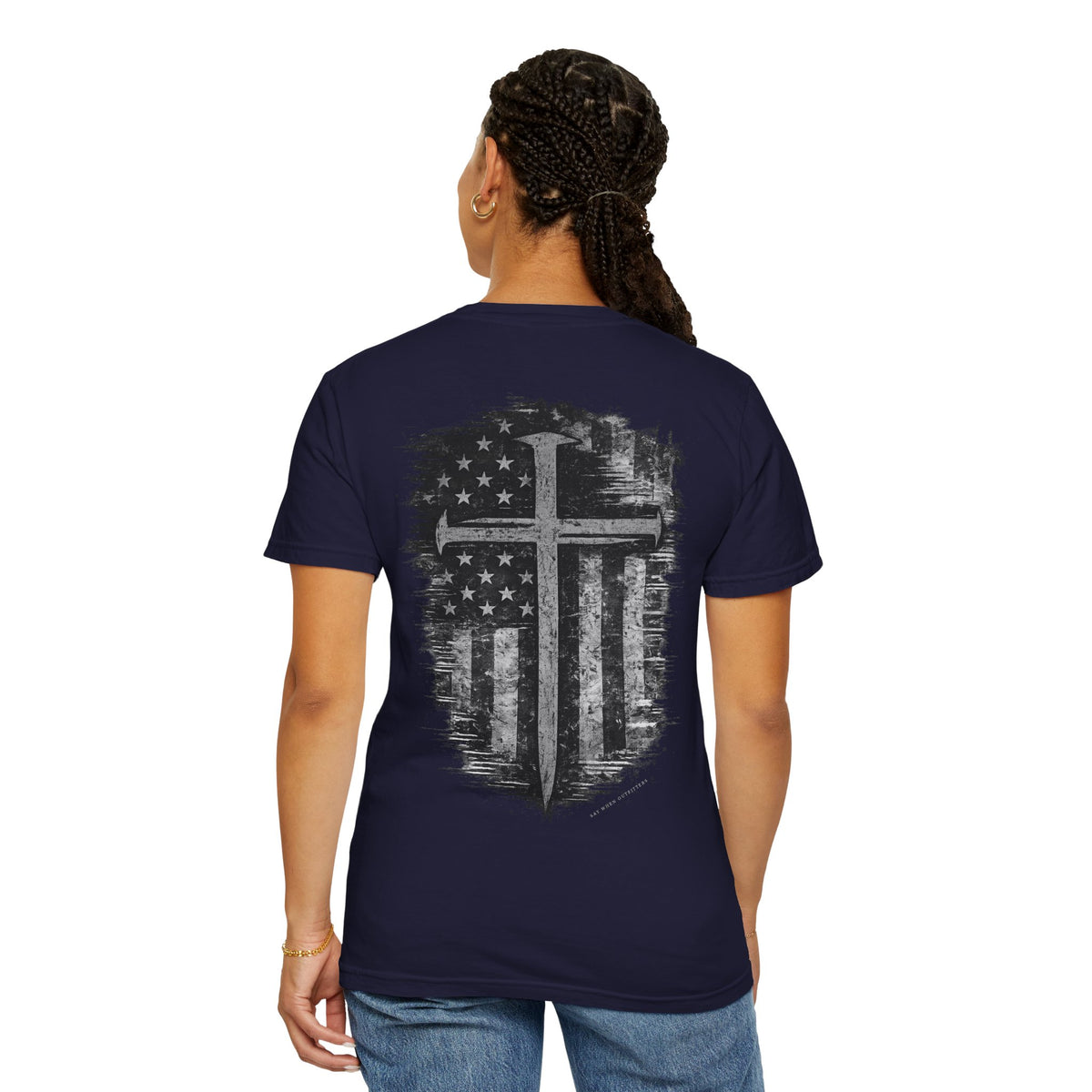 Grace Was Given, Freedom Was Earned | Flag & Cross Tee