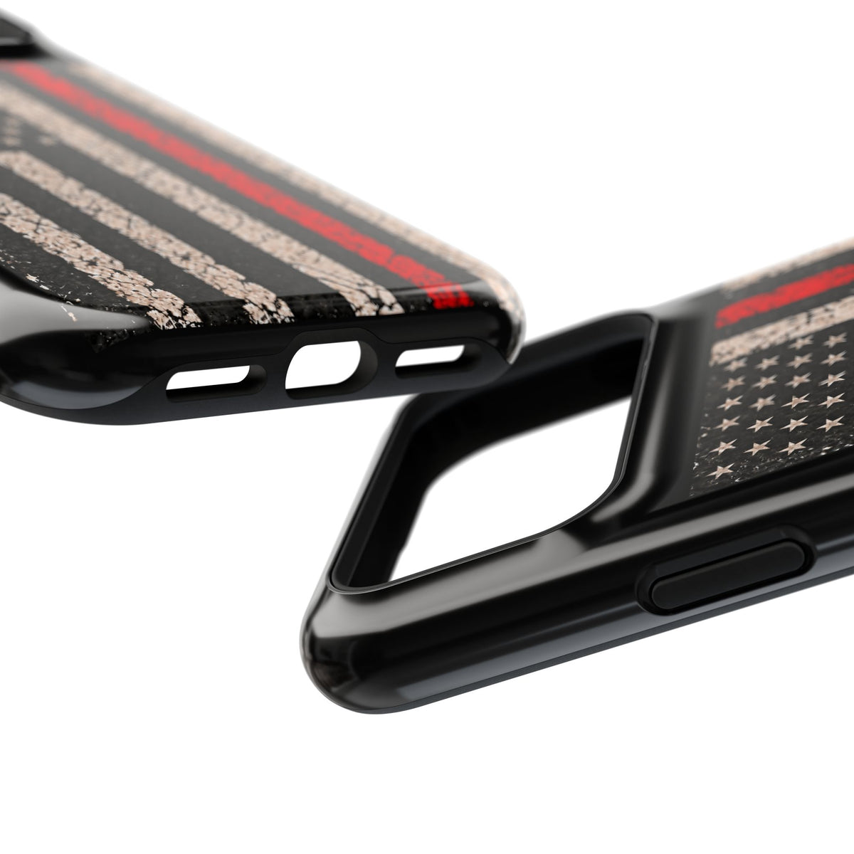 Thin Red Line Distressed Flag Magnetic Tough Case for iPhone 17 & 18 Pro / Pro Max