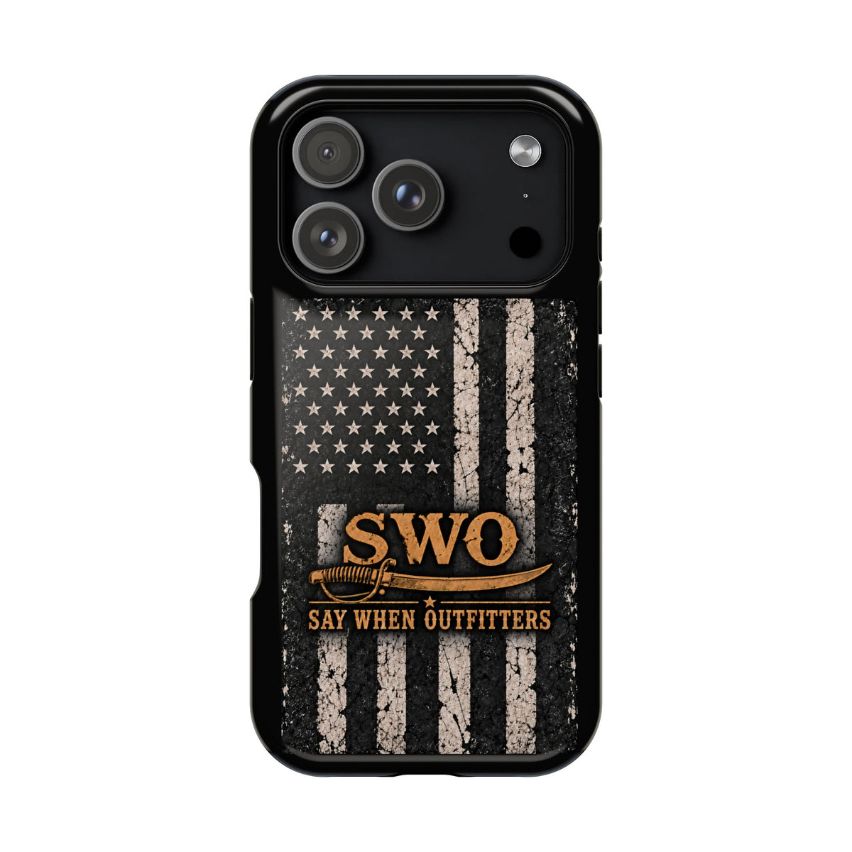 SWO Distressed American Flag Magnetic Tough Case for iPhone 18 Pro