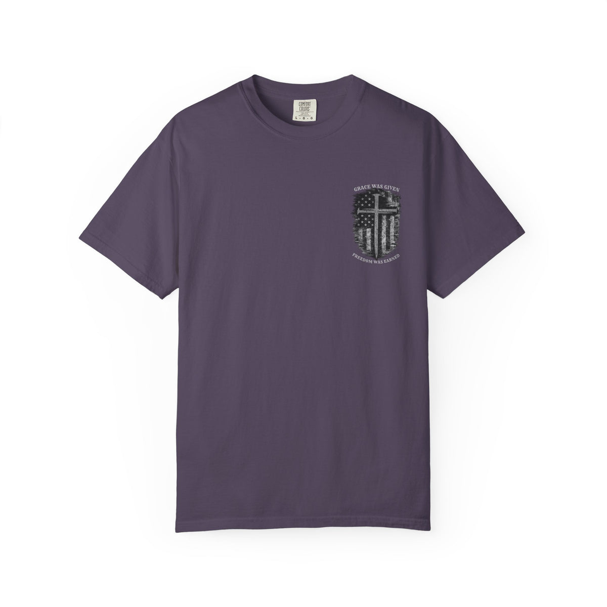 Grace Was Given, Freedom Was Earned | Flag & Cross Tee