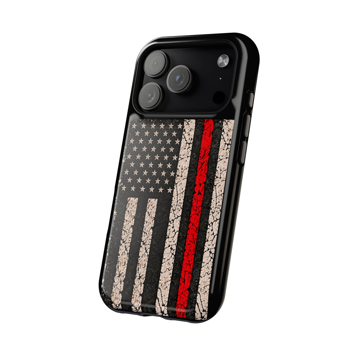Thin Red Line Distressed Flag Magnetic Tough Case for iPhone 17 & 18 Pro / Pro Max