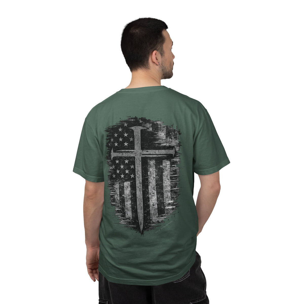 Grace Was Given, Freedom Was Earned | Flag & Cross Tee